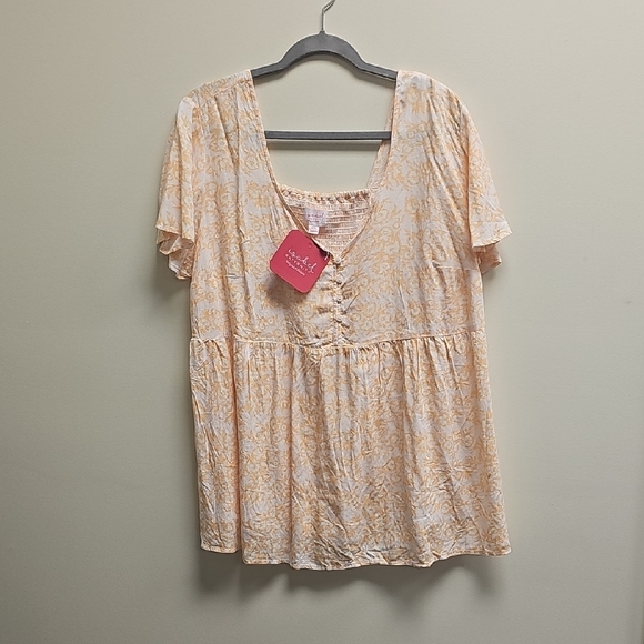 Isabel Maternity by Ingrid & Isabel Tops - Isabel Maternity by Ingrid & Isabel Peach Floral Blouse